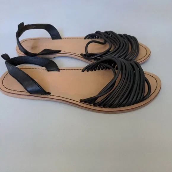 Topshop Black Strappy Sandals Size 9.5 / 40 - Picture 2 of 6